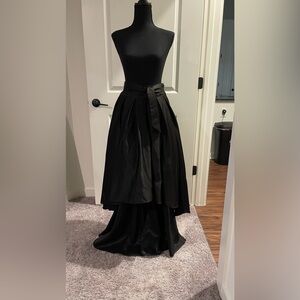 Elegant Black High Low Skirt